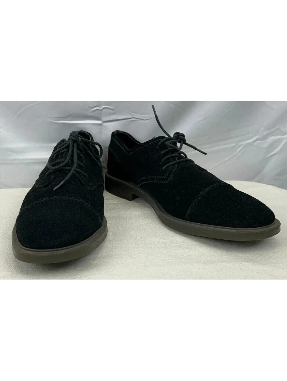 Calvin Klein Upton Men's Black Suede Cap Toe Derby Dress Shoes Size 11.5
